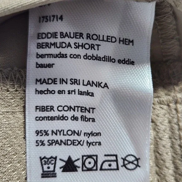 Eddie Bauer Women 8 Khaki Rolled Hem Bermuda Shorts Nylon Stretch Hiking 1751714 - Picture 8 of 9